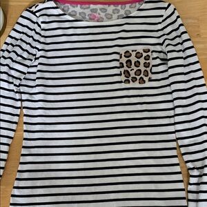 Boden Black and White Striped Breton